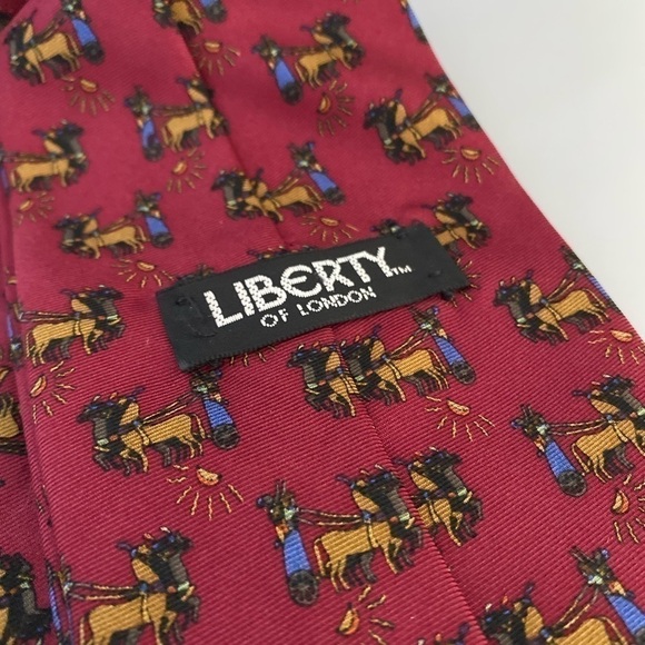 4 for $20 SALE! Liberty of London 100% Silk Tie, Red Egyptian Chariot - Picture 6 of 6